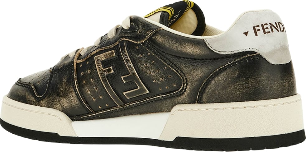 Fendi Graphite leather Match sneakers