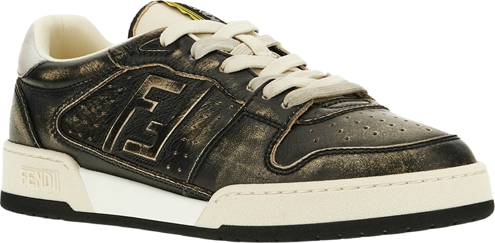 Fendi Graphite leather Match sneakers