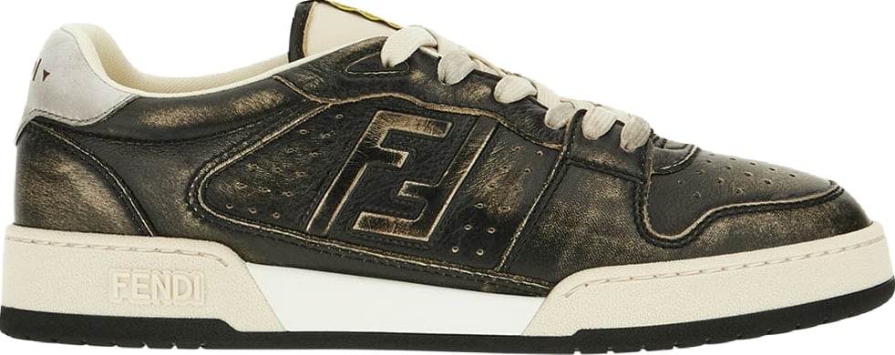 Fendi Graphite leather Match sneakers