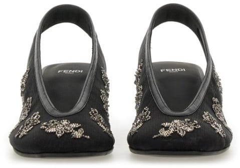 Intricate Floral Embroidery Slingback Shoes