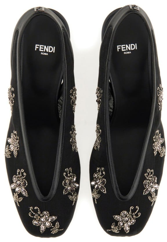 Intricate Floral Embroidery Slingback Shoes