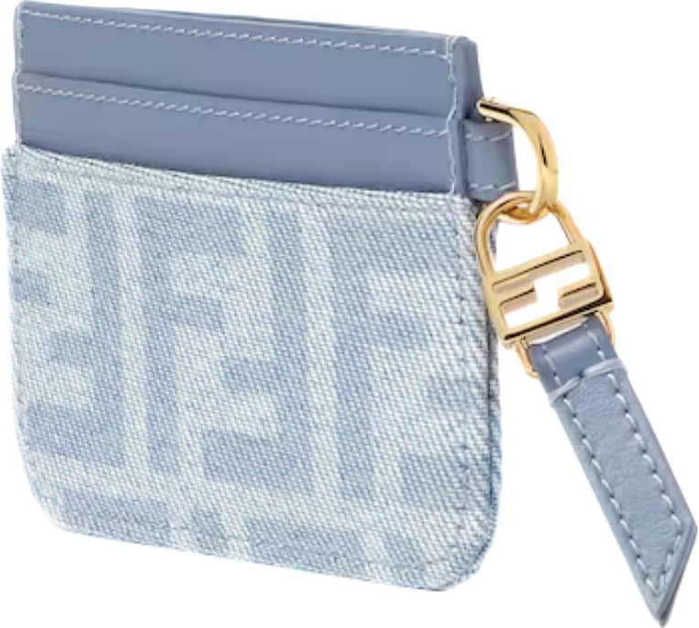 Fendi Tube Card Case Light blue FF denim flat card case