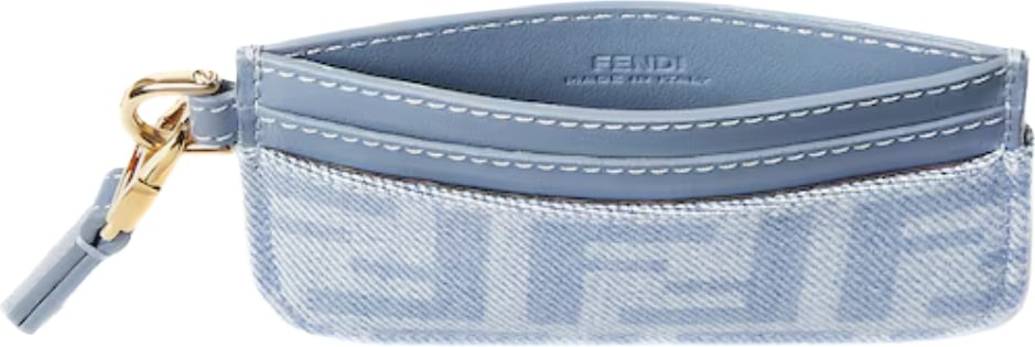 Fendi Tube Card Case Light blue FF denim flat card case