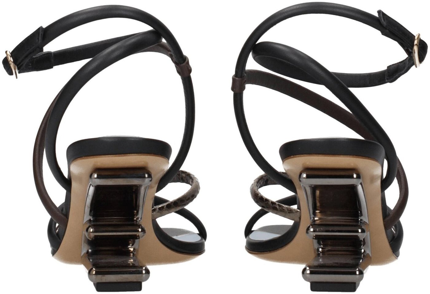 Fendi Multicolor Leather Flat Sandals