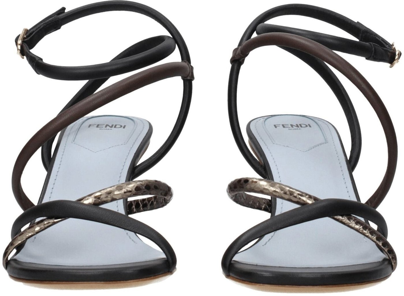 Fendi Multicolor Leather Flat Sandals