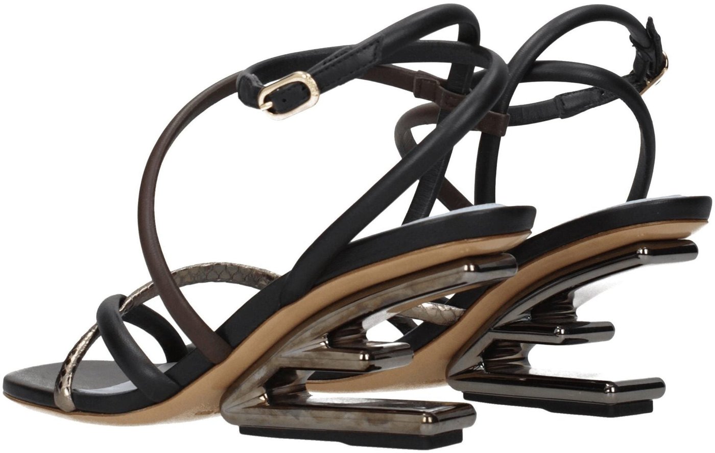 Fendi Multicolor Leather Flat Sandals
