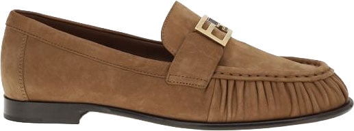 Fendi Brown Lamb Ovis Aries Slip-On Loafers