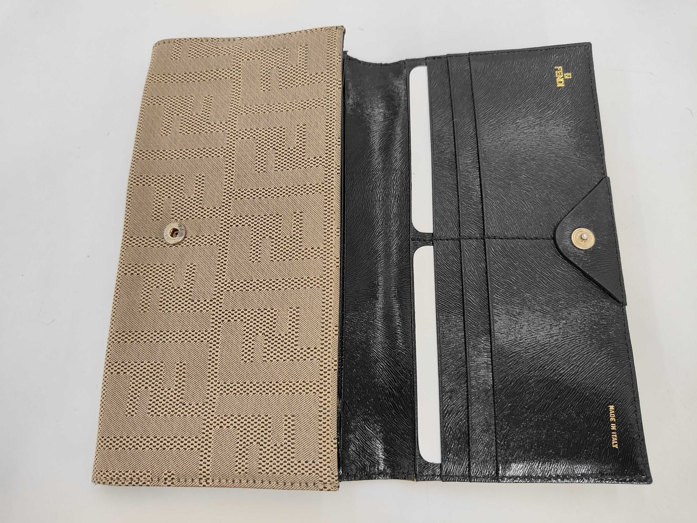 Fendi Logo Continental Leather Long