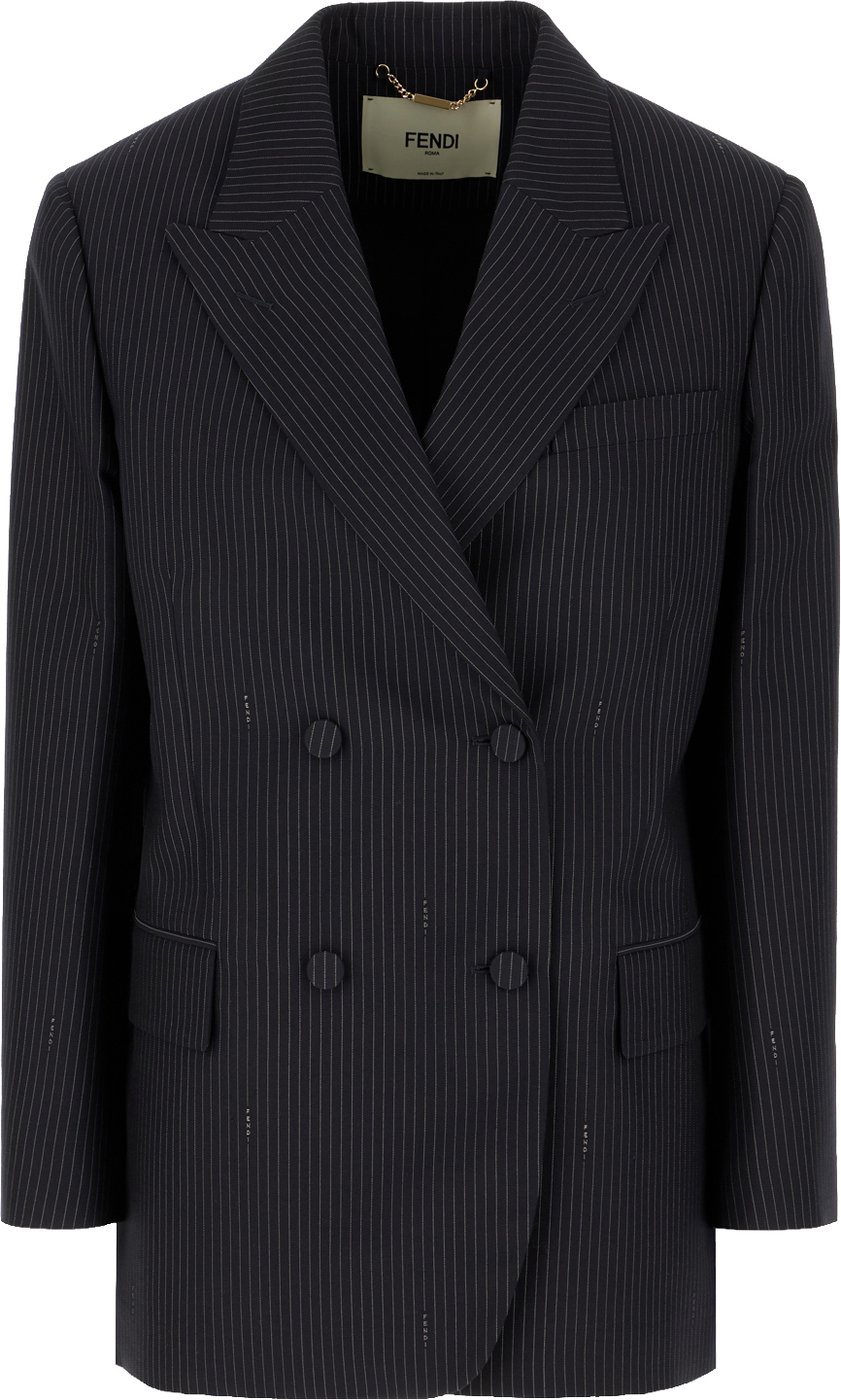 Fendi Embroidered wool blend blazer