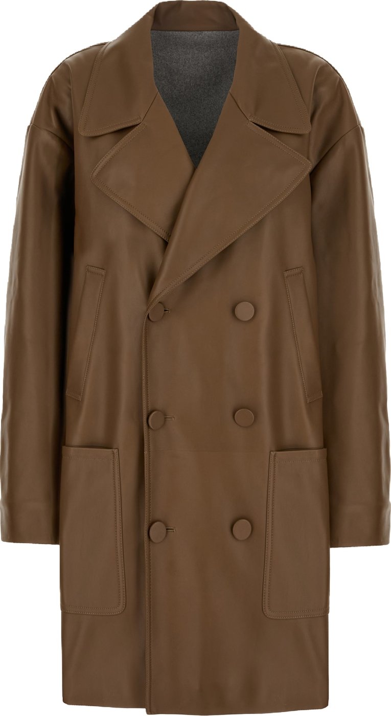 Fendi Chocolate leather coat