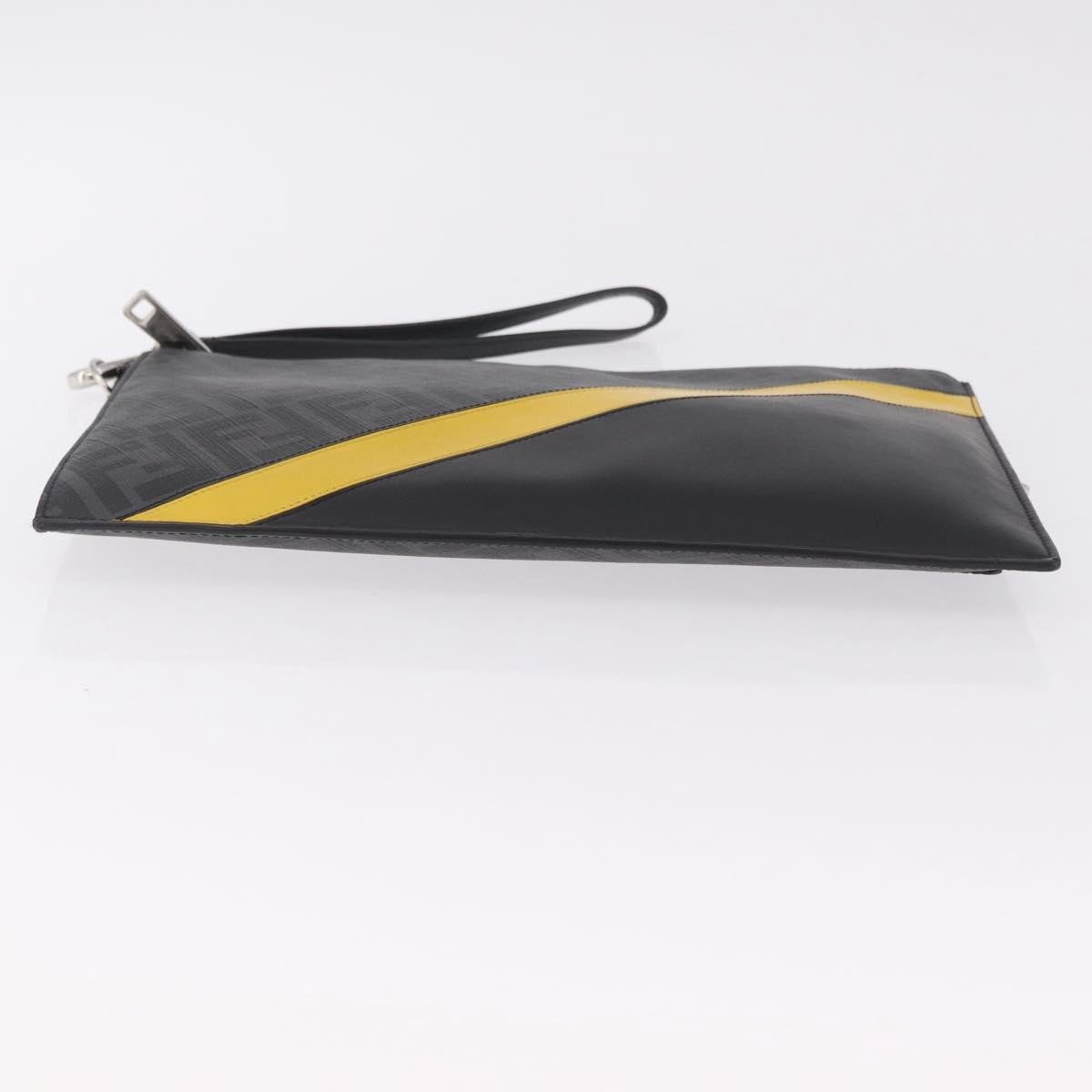 Fendi Zip Flat Wristlet Zucca Coated Canvas and Leather Medium