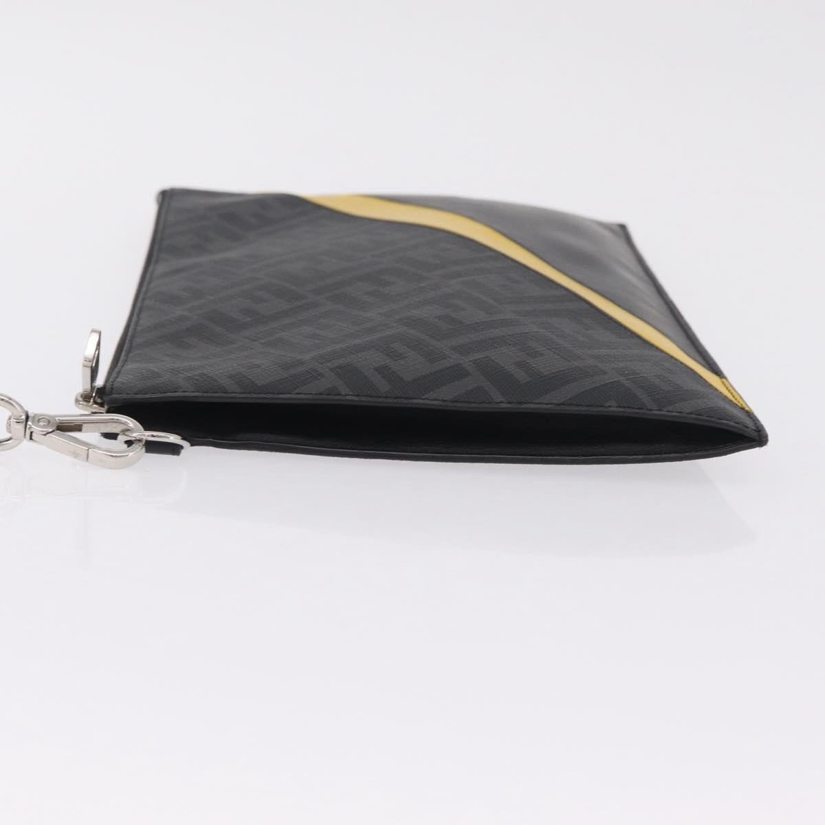 Fendi Zip Flat Wristlet Zucca Coated Canvas and Leather Medium