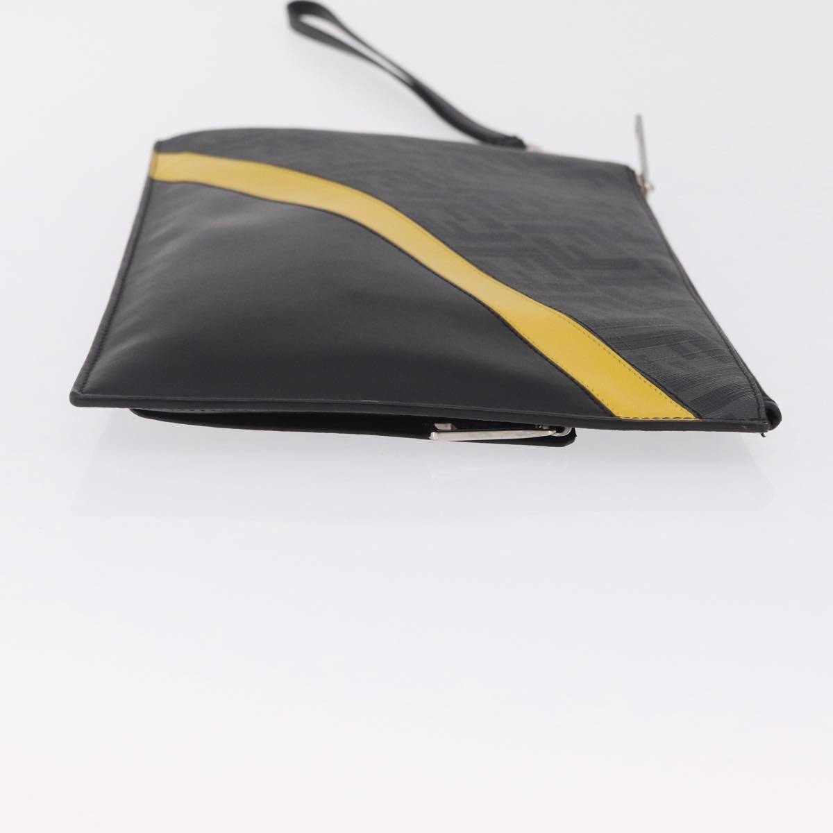 Fendi Zip Flat Wristlet Zucca Coated Canvas and Leather Medium