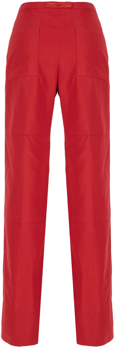 Fendi Red viscose blend pant