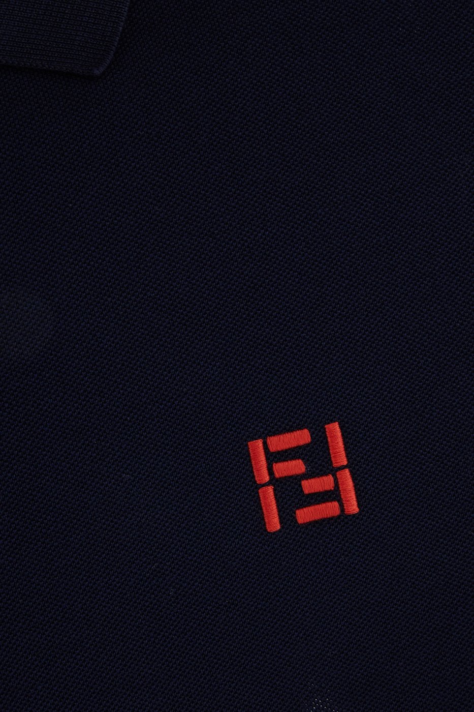 Fendi Navy blue piquet polo shirt