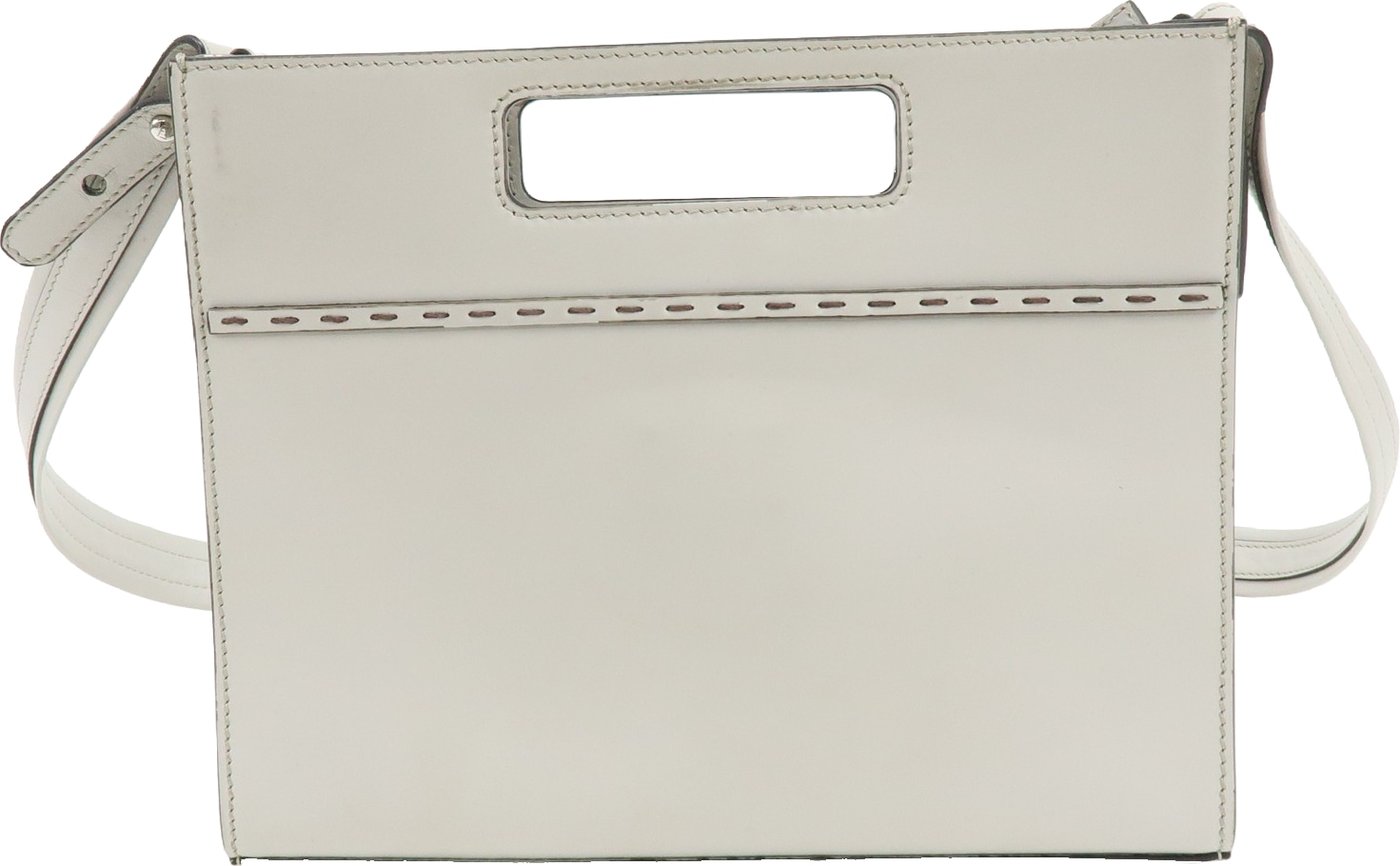 Fendi Logo Cut-Out Handle Shopper Embossed Leather Mini