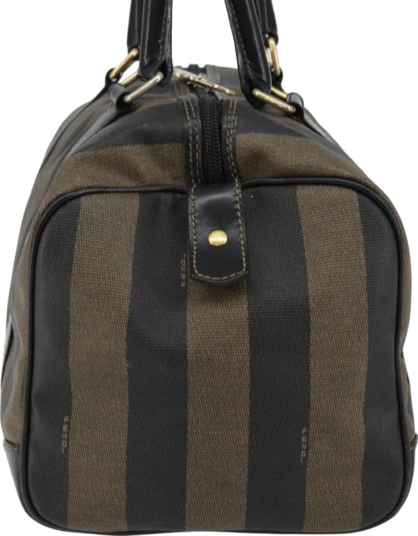 Fendi Vintage Pequin Boston Coated Canvas Medium