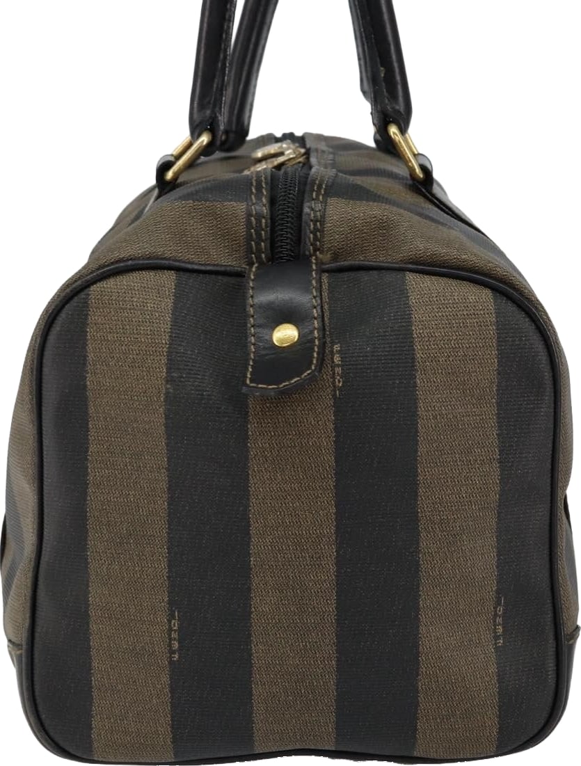 Fendi Vintage Pequin Boston Coated Canvas Medium