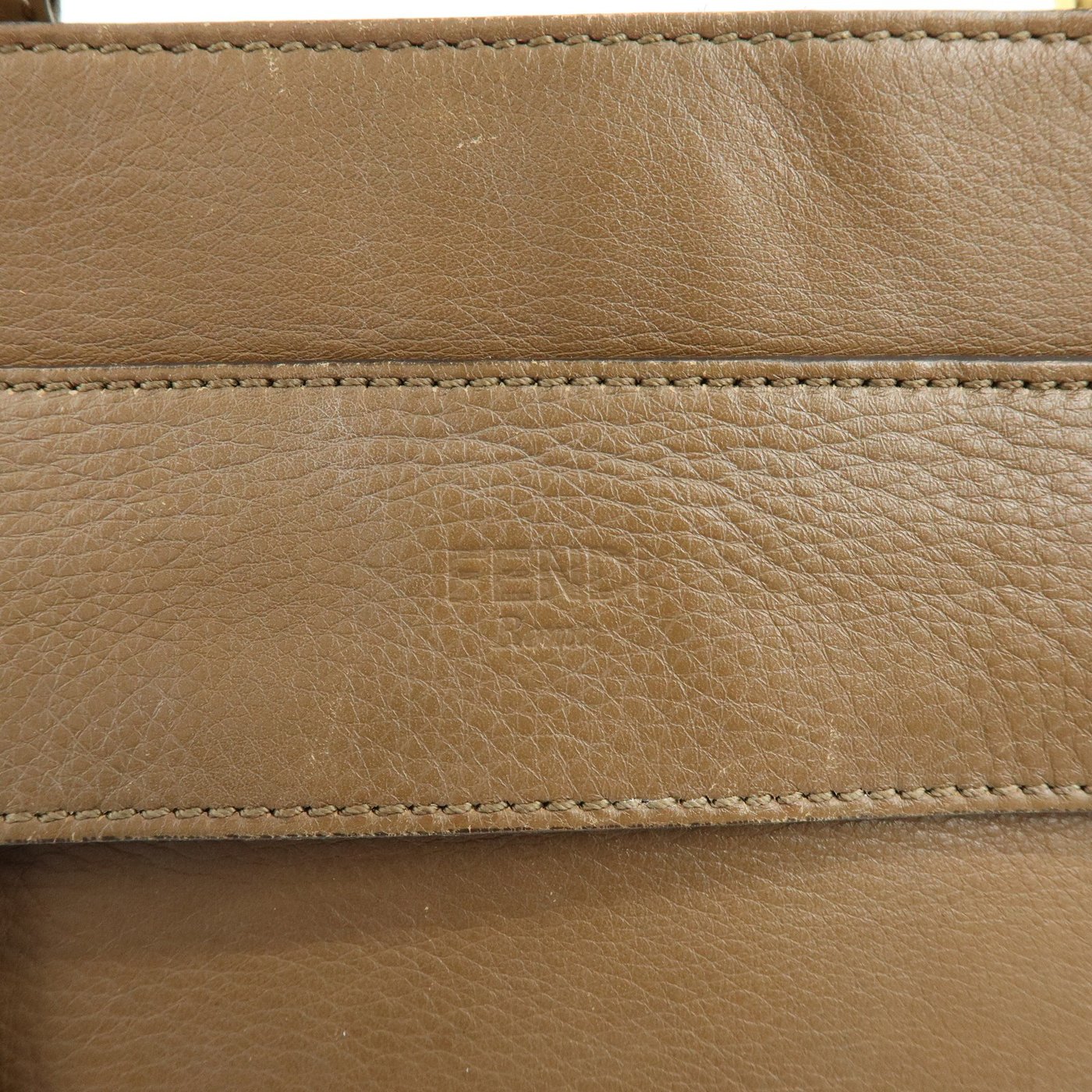 Fendi Boxy Leather with Pequin Canvas Large