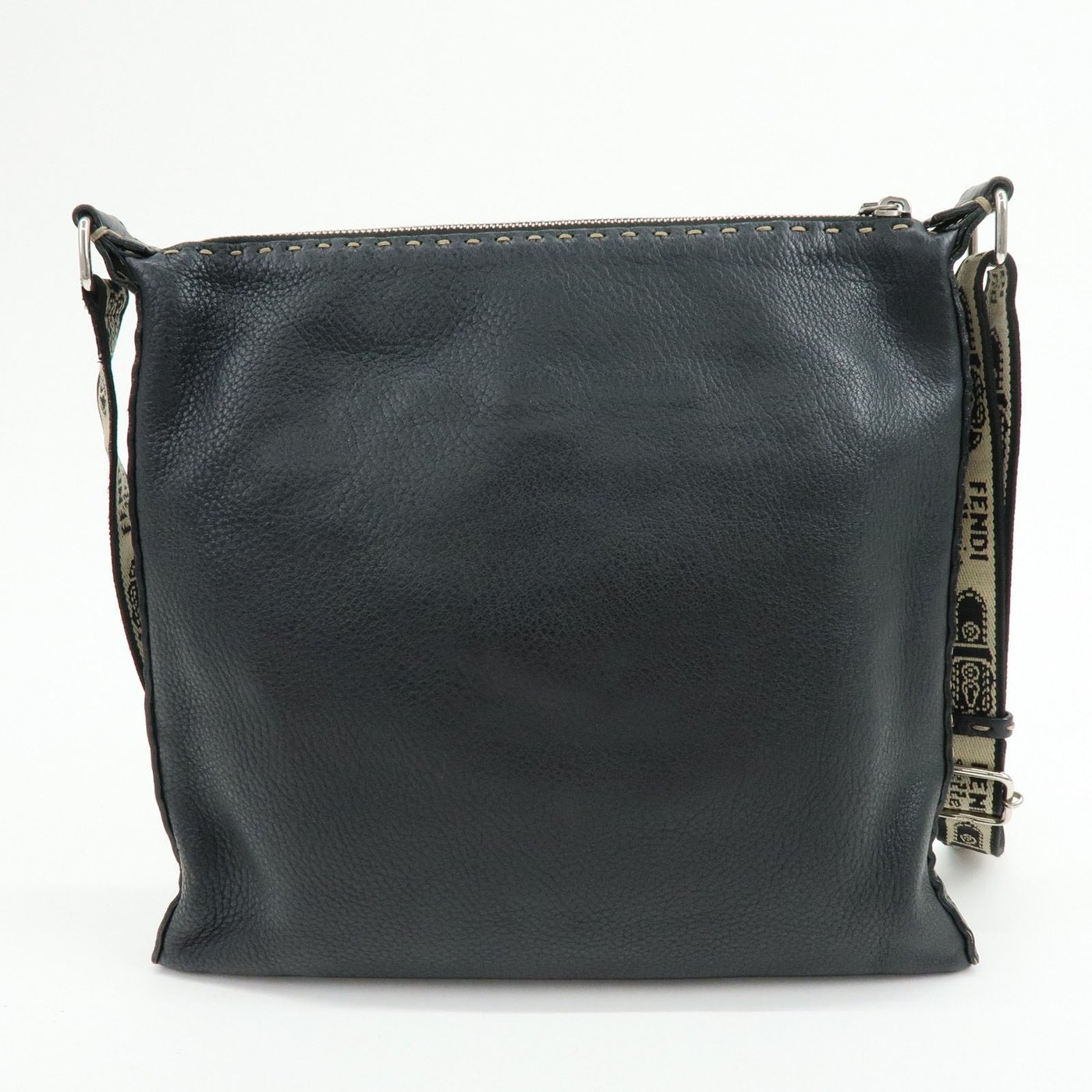 Fendi Vintage Selleria Zip Messenger Leather Medium