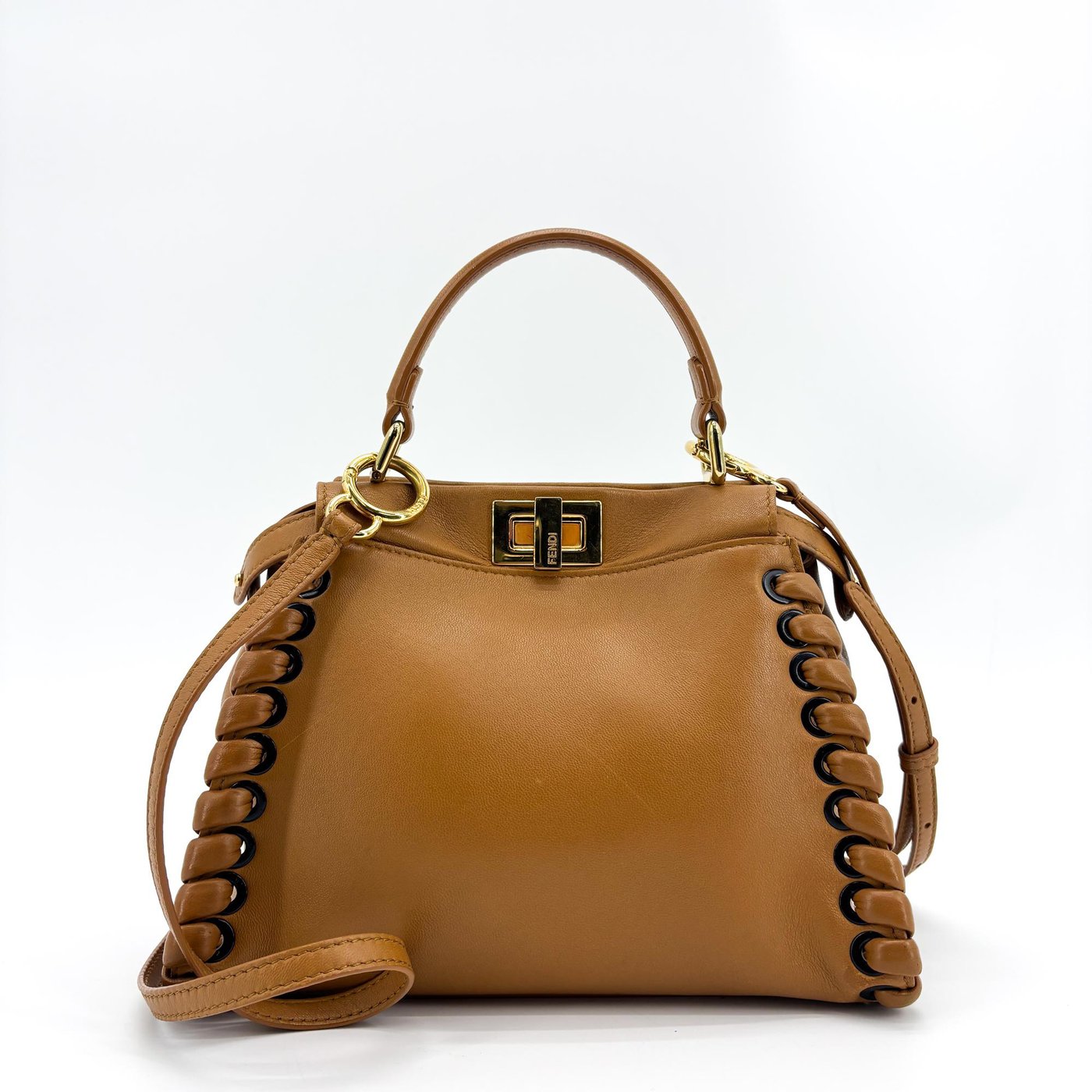 Fendi Peekaboo Whipstitch Leather Regular