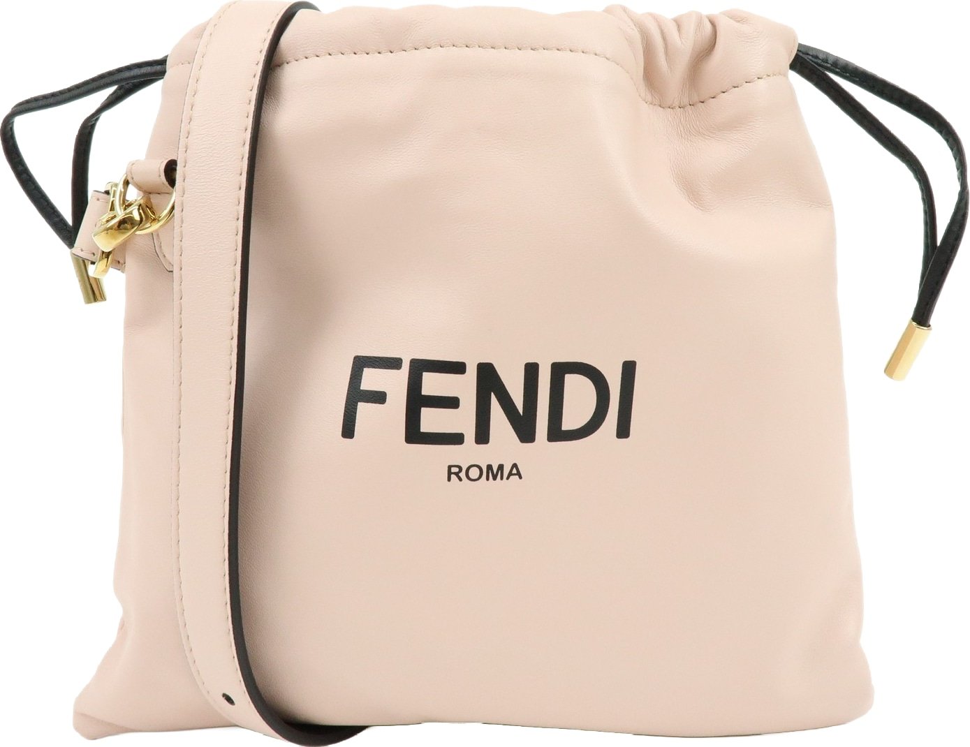 Fendi Logo Drawstring Leather