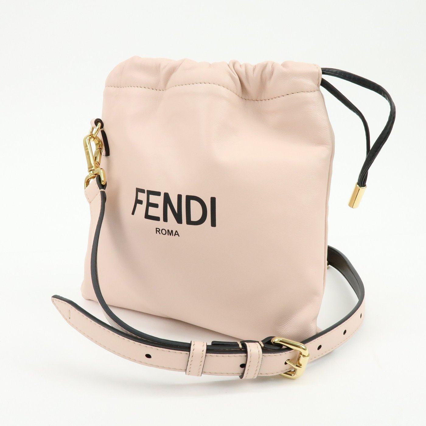 Fendi Logo Drawstring Leather