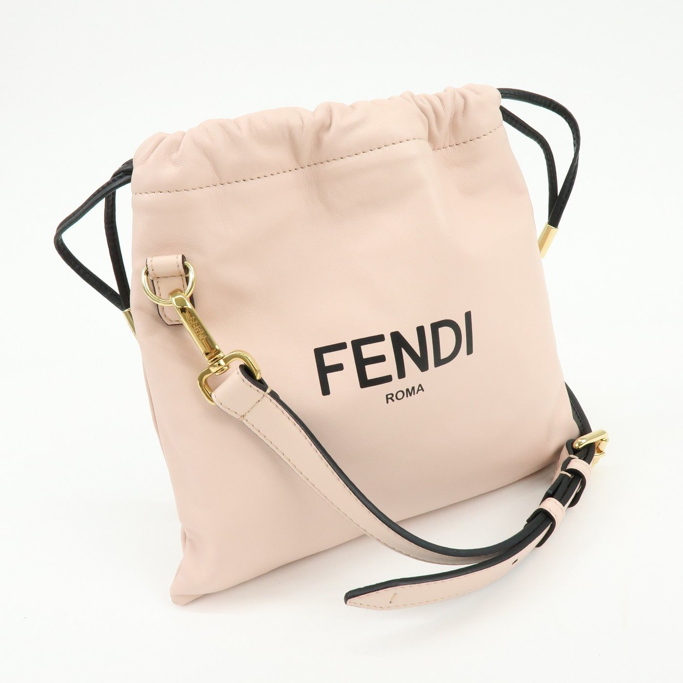 Fendi Logo Drawstring Leather