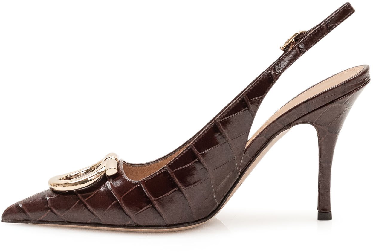 Décolleté Sara Slingback con Stampa Coccodrillo