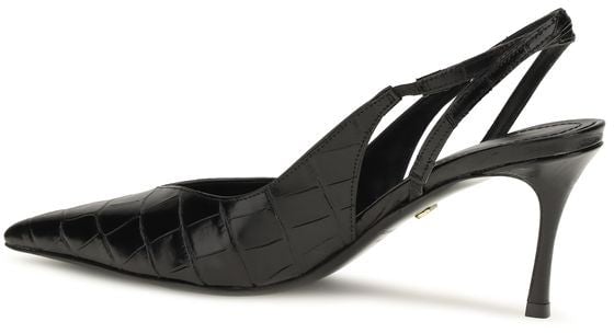 Slingback Sandals with Pointed Toe and Crocodile Textured Upper