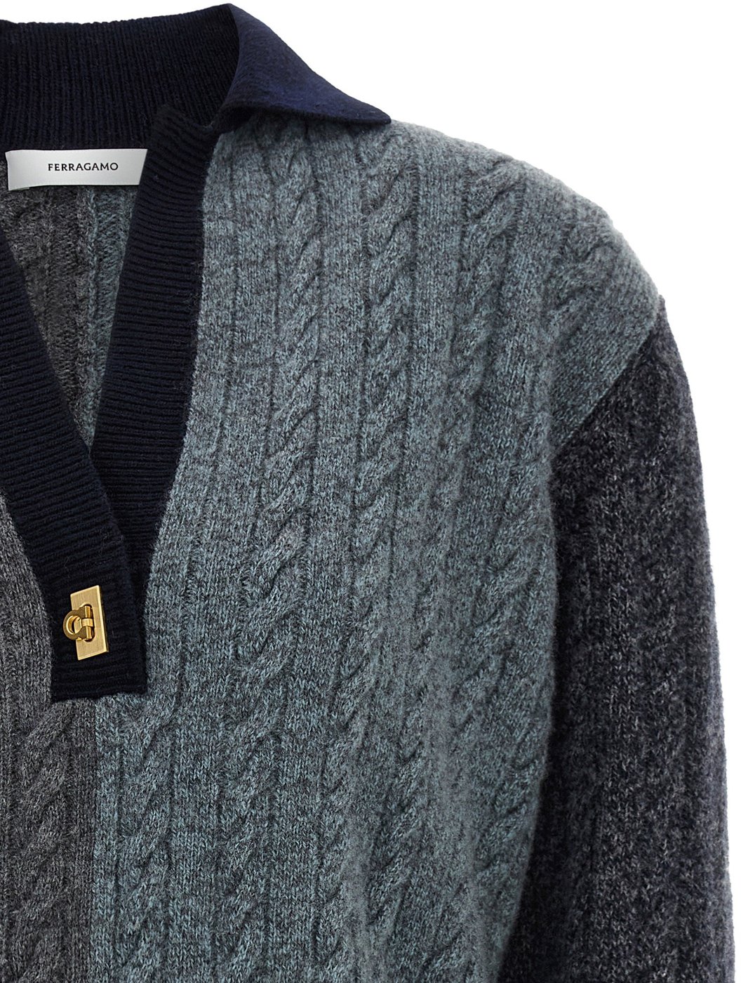 Ferragamo Multicolor Virgin Wool Cardigan