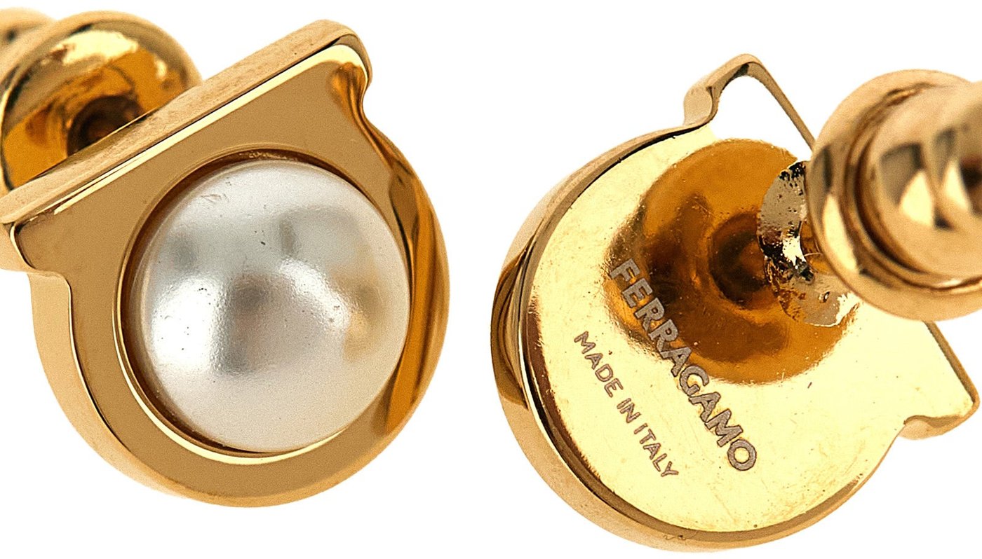 Ferragamo Gold Brass Earrings
