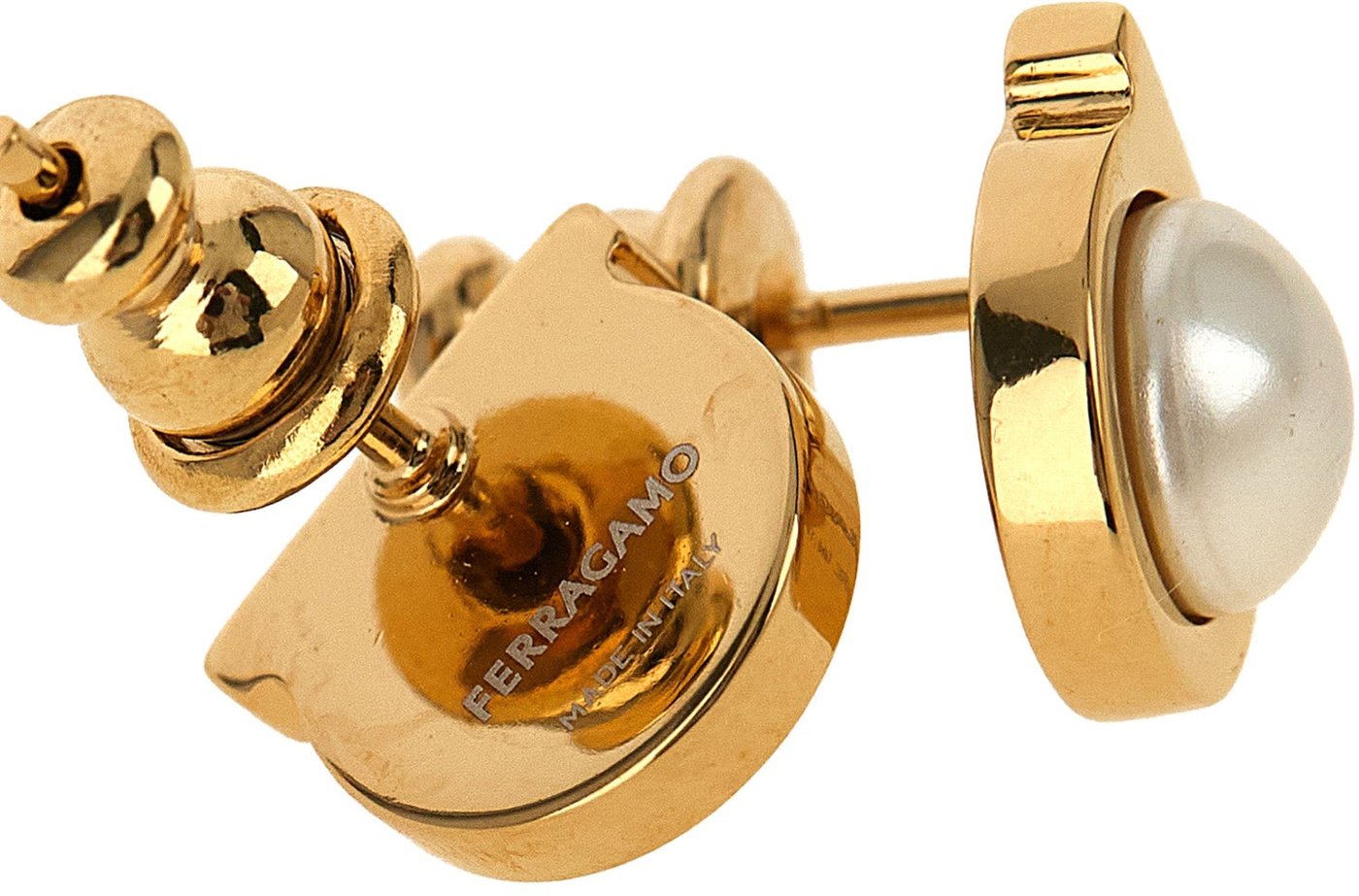 Ferragamo Gold Brass Earrings