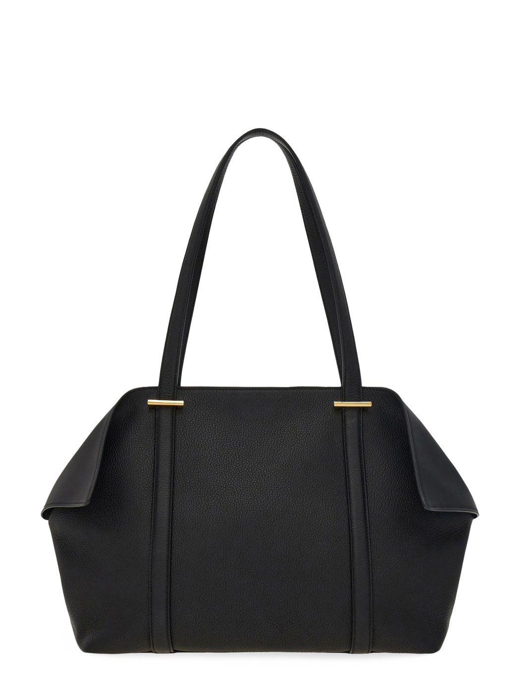 Structured Black Calf Leather Handbag with Minimalist Design