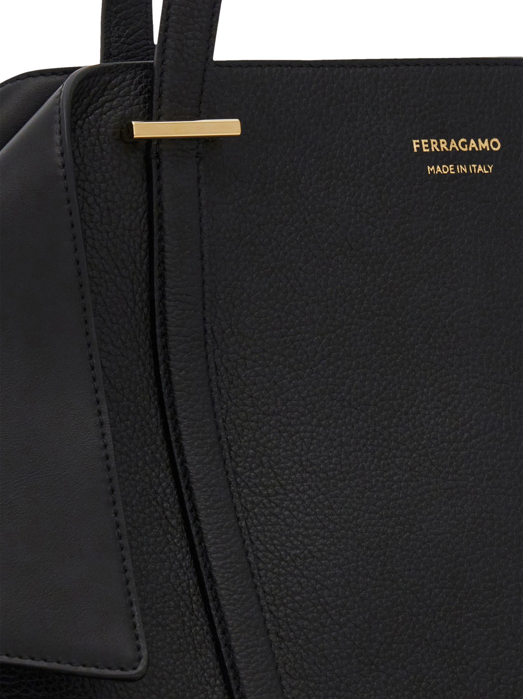 Structured Black Calf Leather Handbag with Minimalist Design