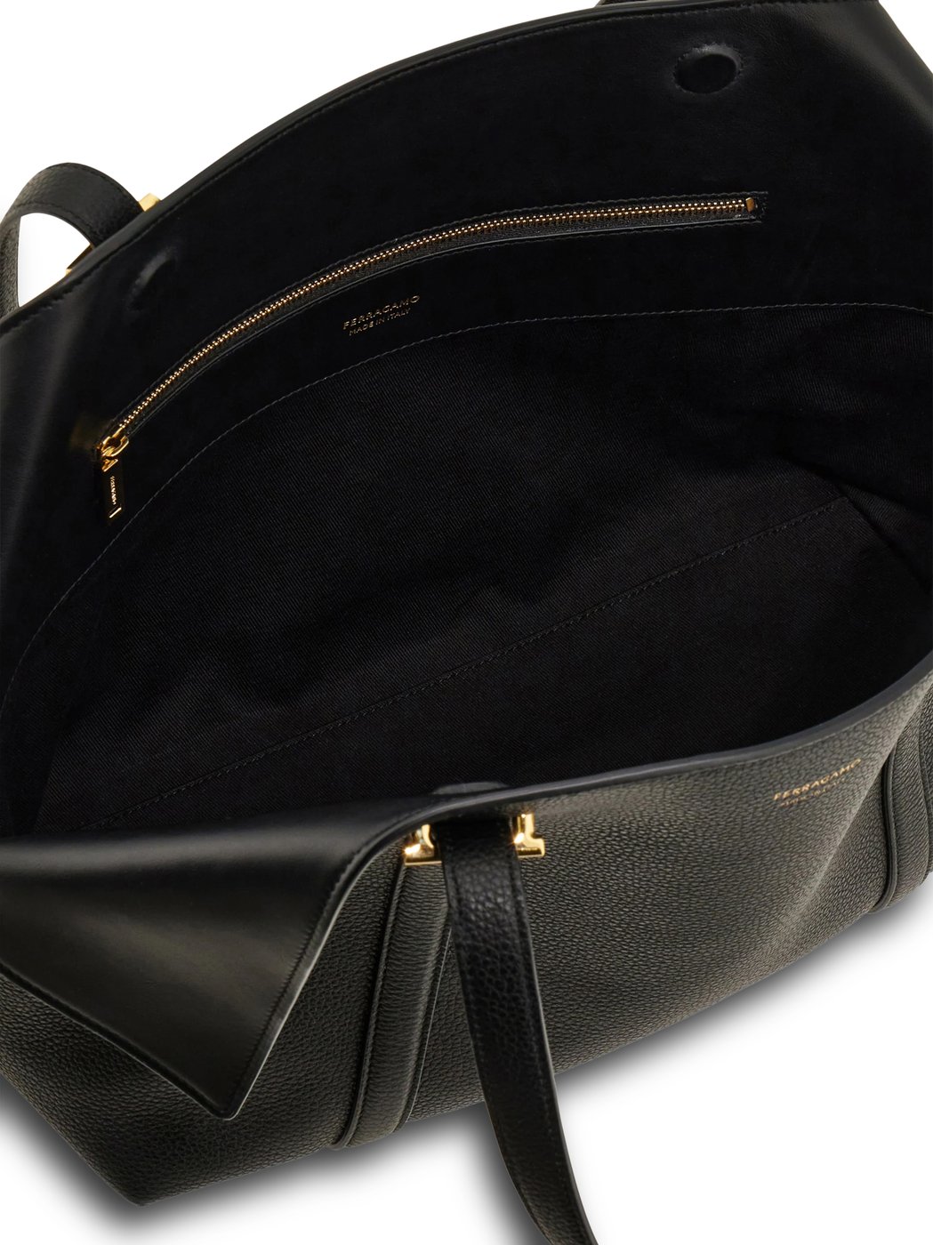 Structured Black Calf Leather Handbag with Minimalist Design