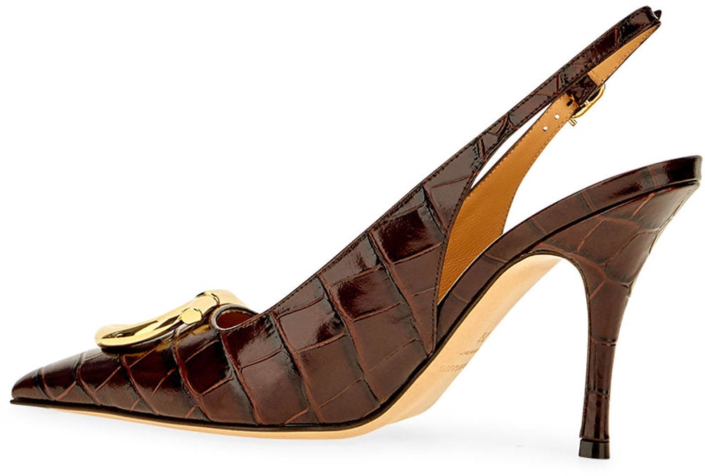 Ferragamo Dark brown leather pumps