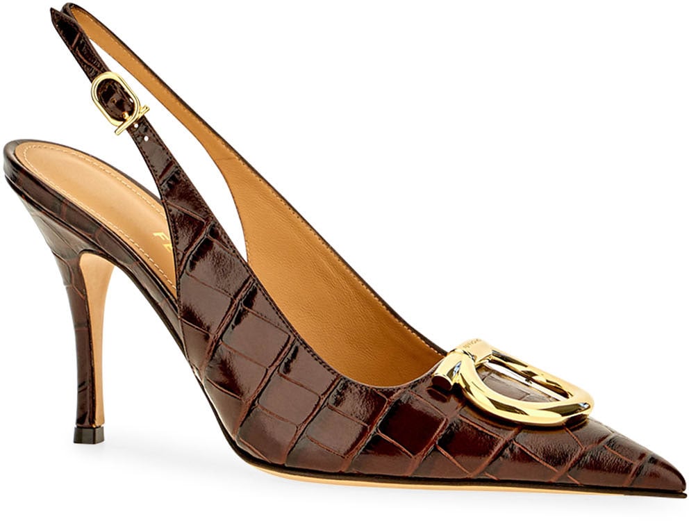 Ferragamo Dark brown leather pumps