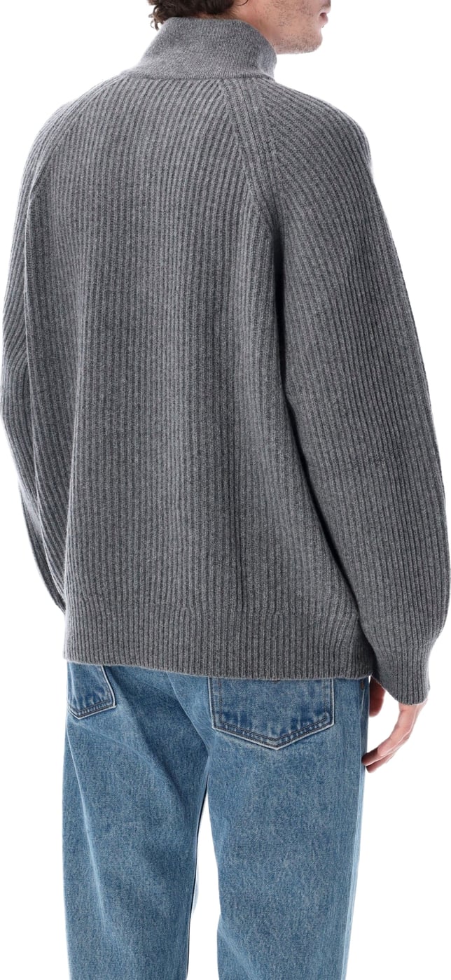High Neck Button Grigio
