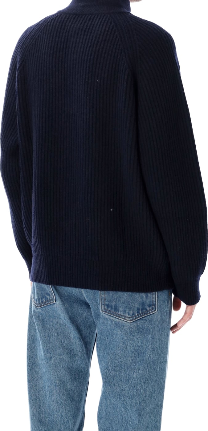 High Neck Button Blu
