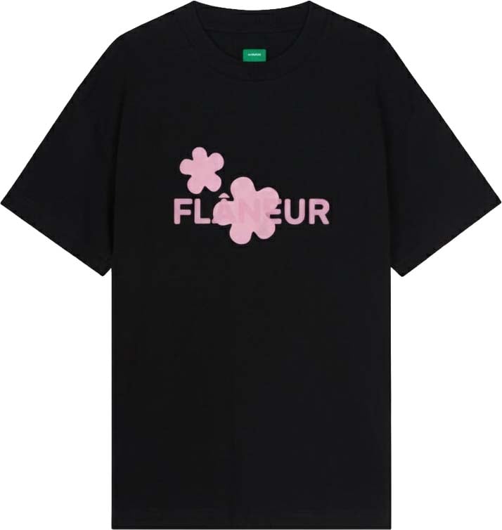 Organic Flower T-Shirt | Black/Pink