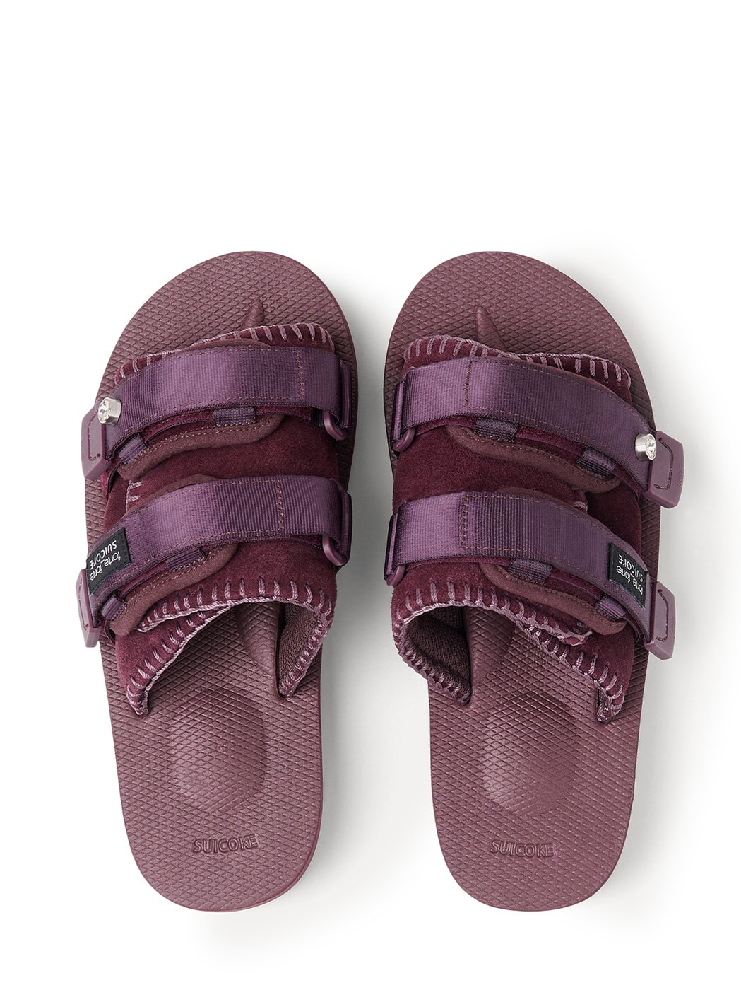 Crossed Strap Sandals in Deep Plum