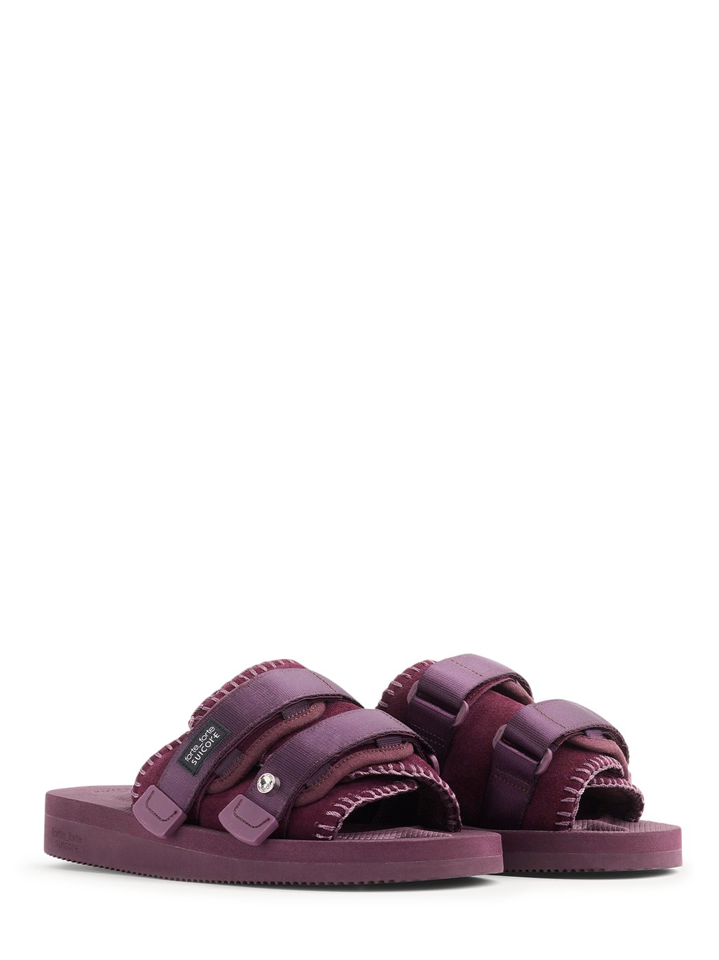 Crossed Strap Sandals in Deep Plum