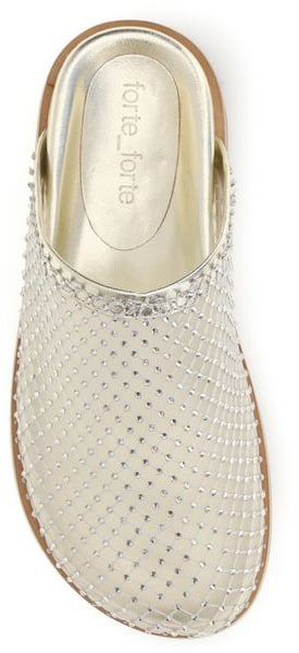 Forte_Forte Silver Fabric Mules