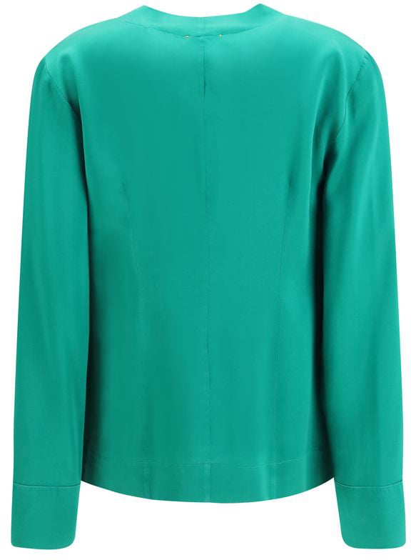 Forte_Forte Bicolor Silk Dress Shirt