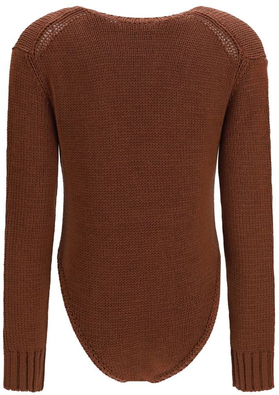 Forte_Forte Brown Wool Oves Aries Bodysuit