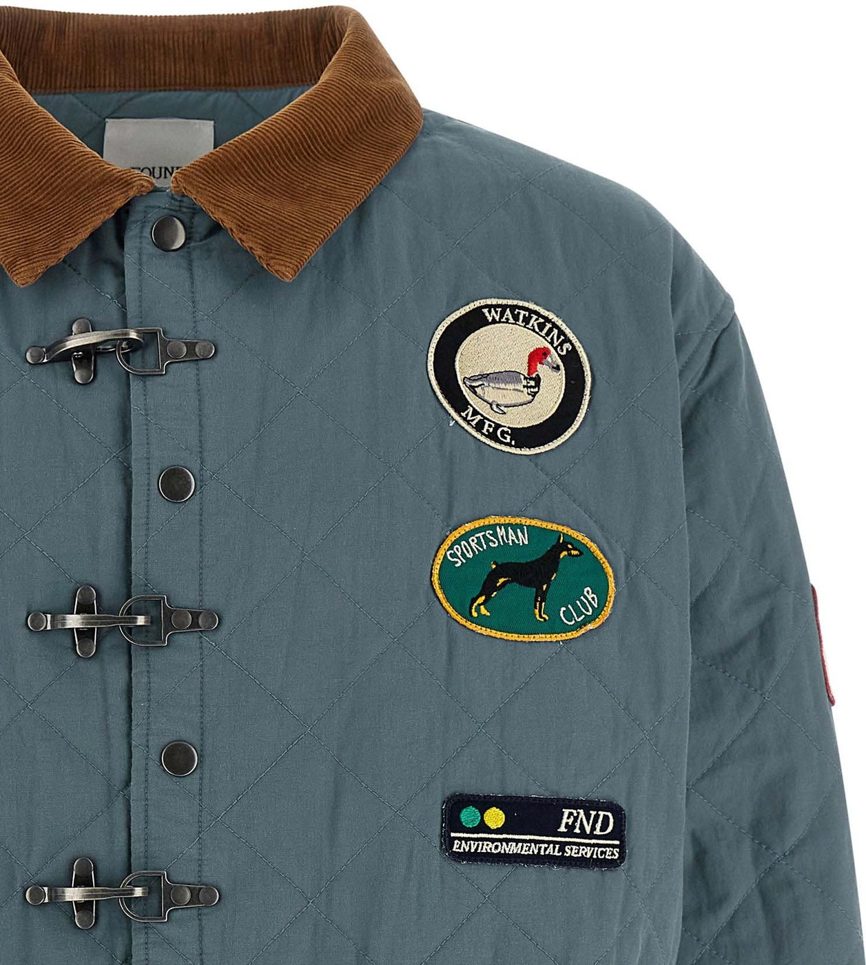 FOUND Blue Cotton Full-Length Jacket