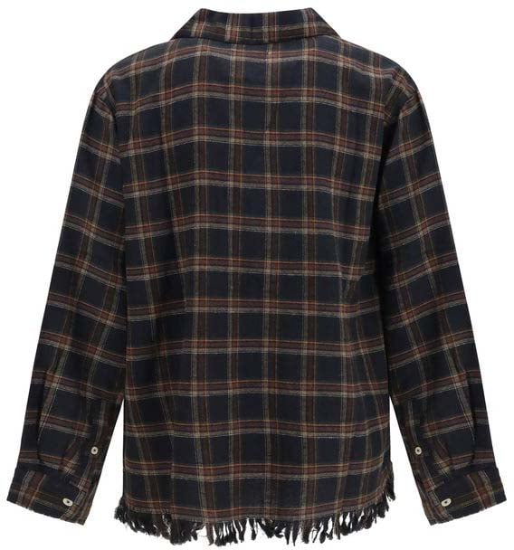 FOUND Blue Cotton Pattern Shirt