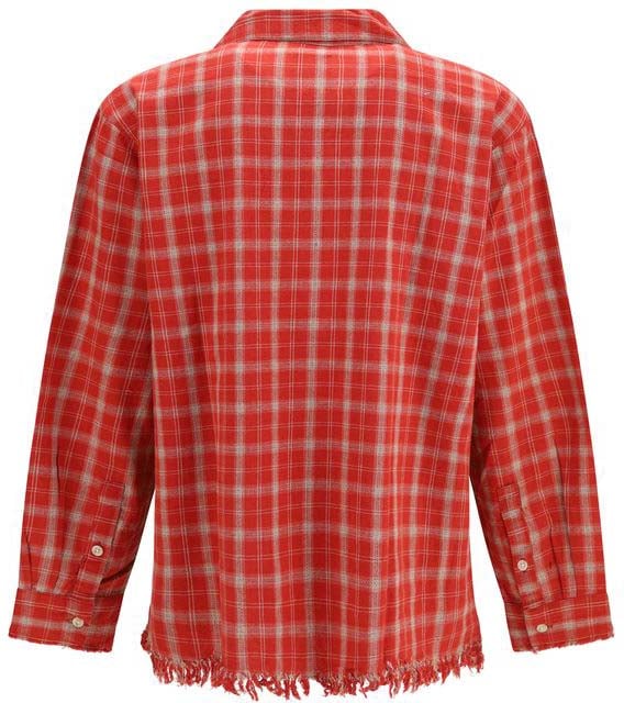 FOUND Red Cotton Pattern Shirt
