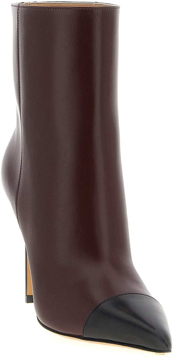 Francesco Russo Bordeaux Goatskin Ankle Boots